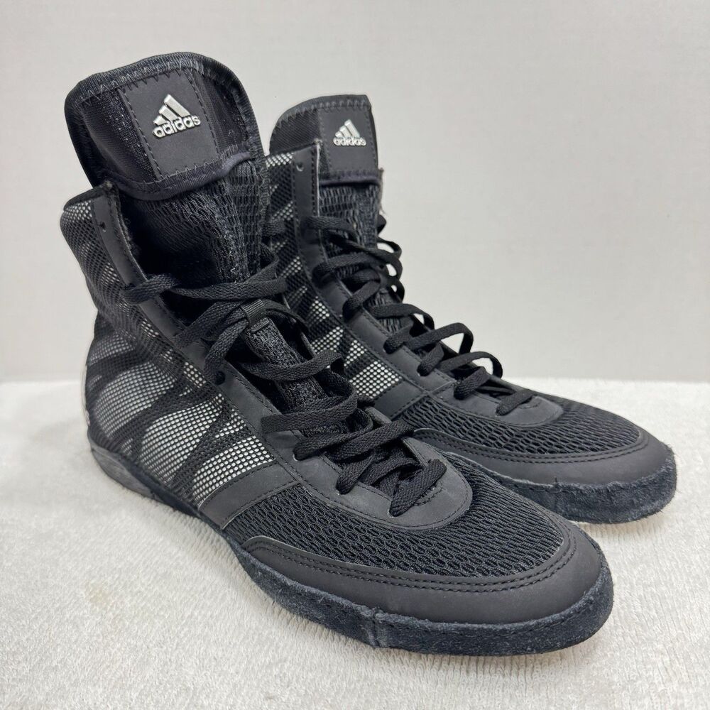 Adidas Pretereo III Wrestling Shoes Mens 9 Black Athletic Training Gym AQ3291